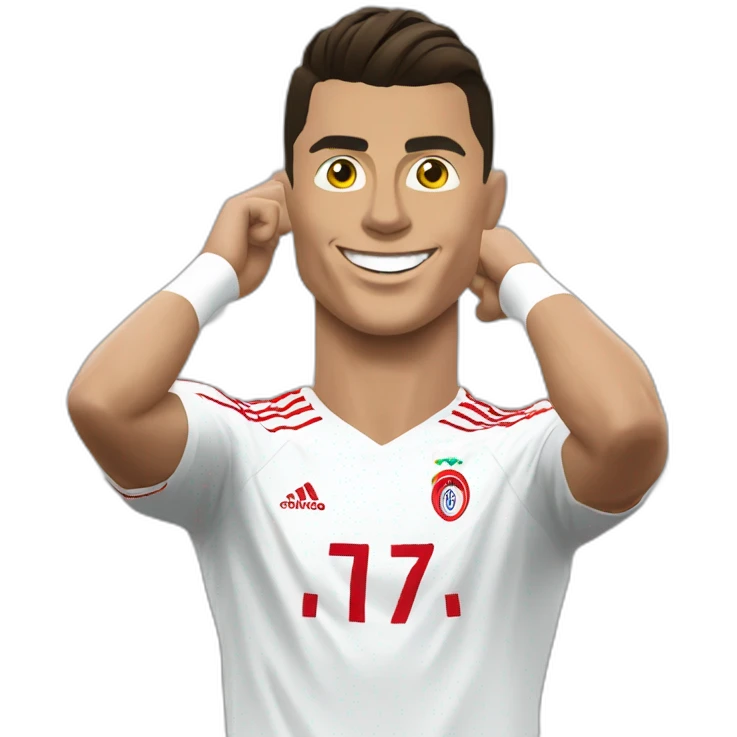 Cristiano Ronaldo making the sui emoji