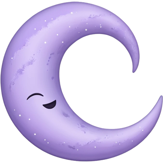 A pastel purple lavender crescent moon emoji