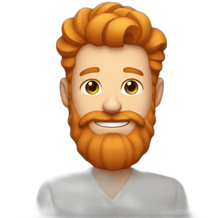 ginger hear bearded guy wink emoji