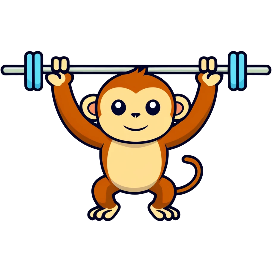 Monkey lifting bar emoji