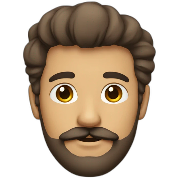 Homme brun avec un peu de barbe et de moustache  emoji