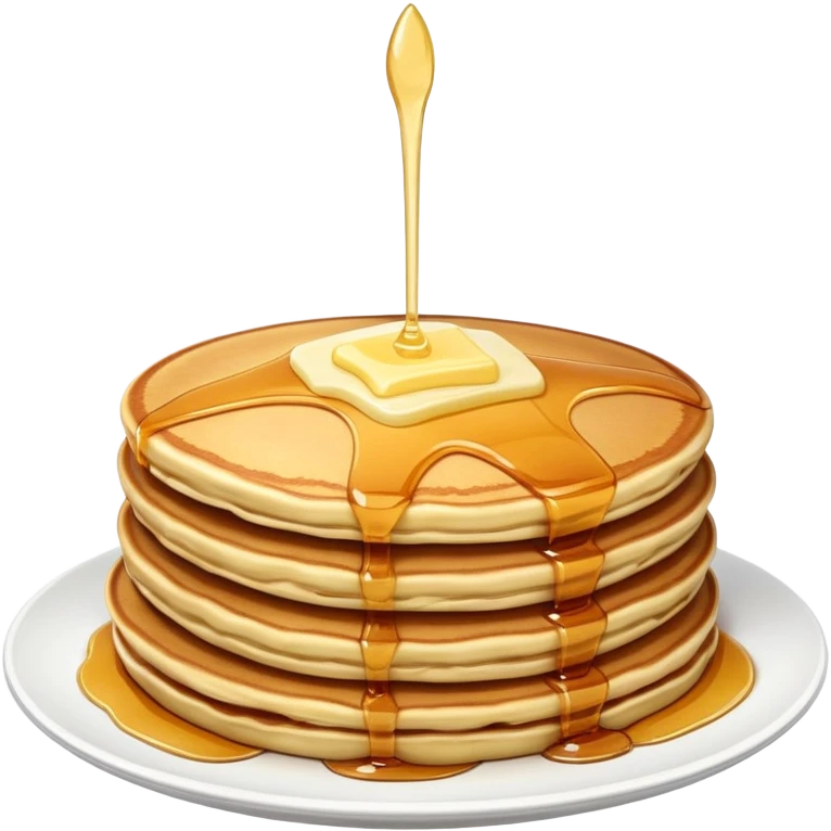 Stack of pancakes with maple syrup and butter emoji