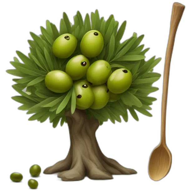 olive tree and junkies with a stick emoji