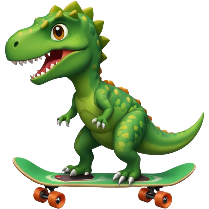 Dinosaur on a skateboard emoji