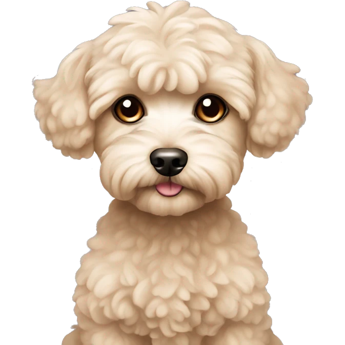 Dog maltipoo, beige color, pretty eyes  emoji