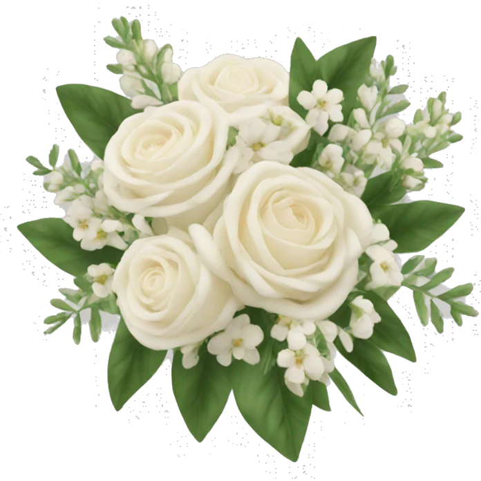 White and cream bouquet with greenery emoji