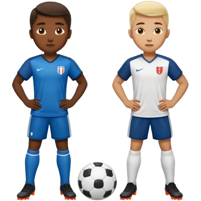 two soccer players facing off emoji