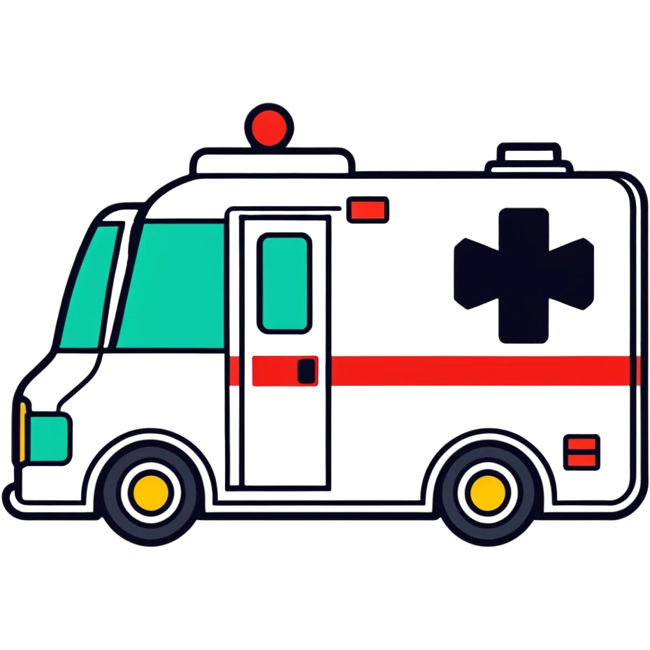 An ambulance is taking you to the hospital emoji