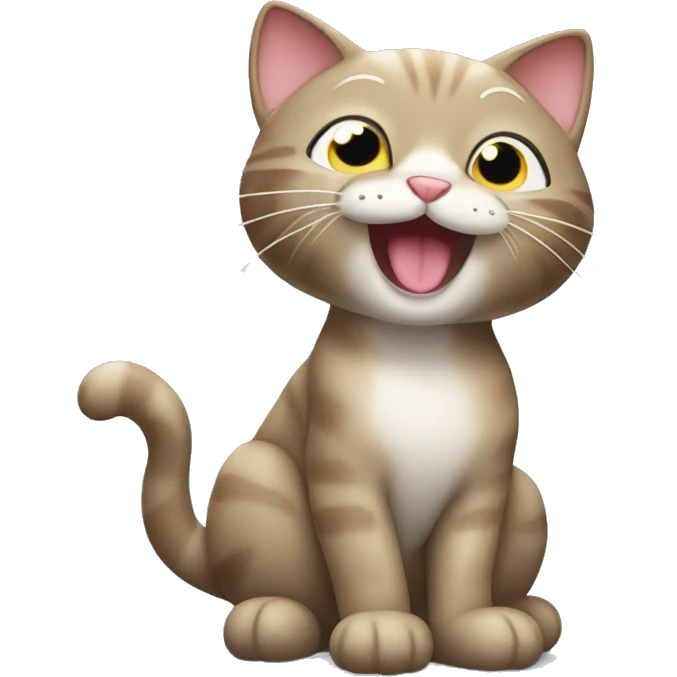 Cat licking themselves with sparkle  emoji