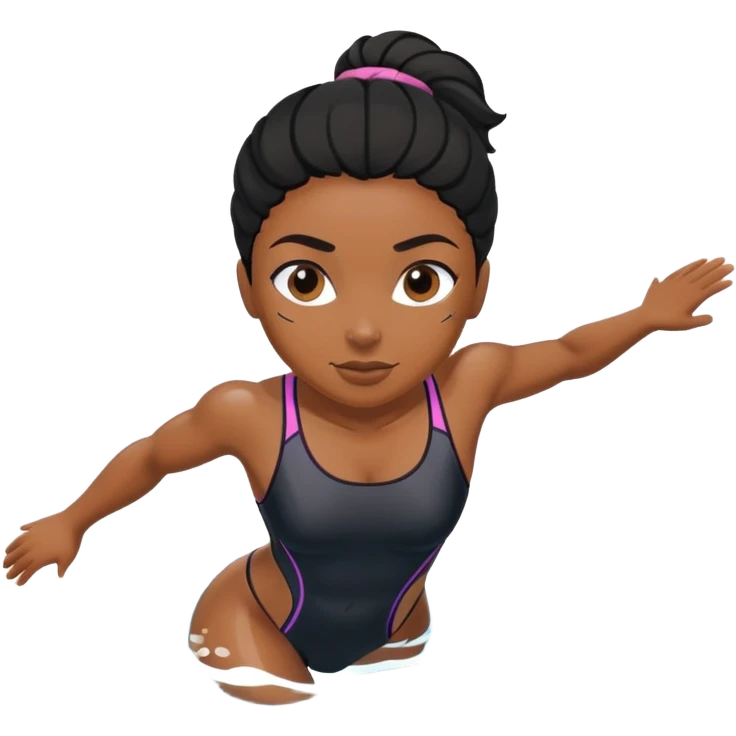 black female athlete swimming emoji