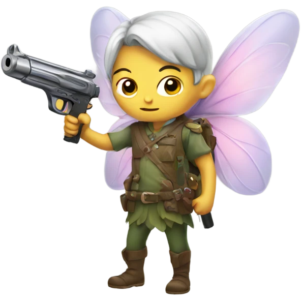 A fairy holding a gun emoji