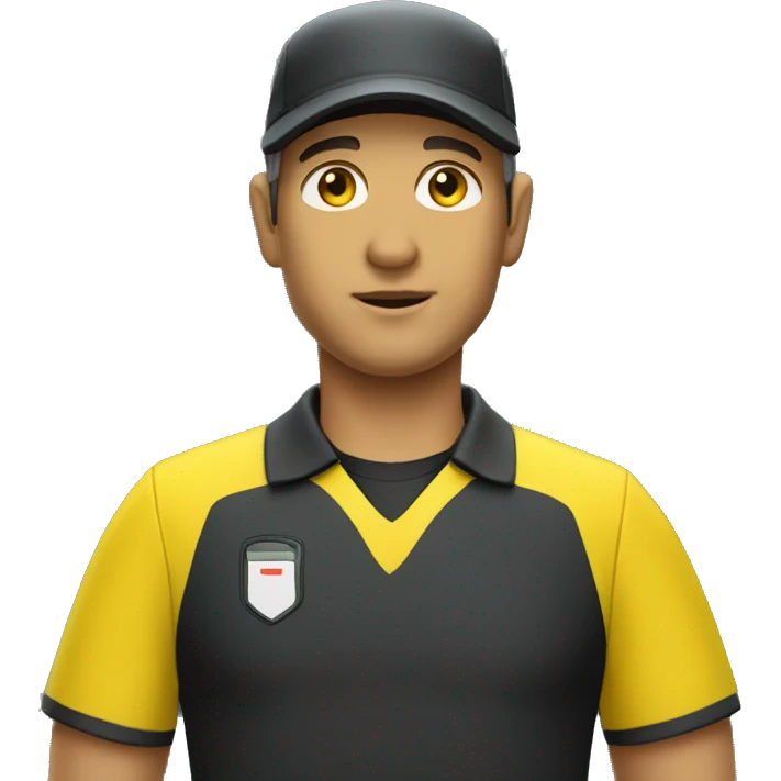 fieldhockey umpire with yello shirt emoji