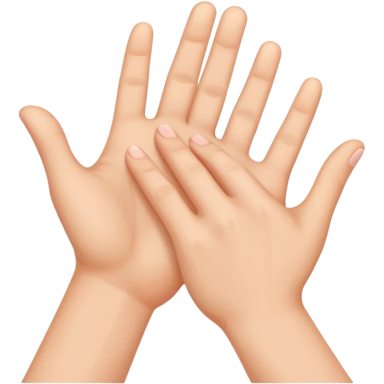 two palms softly touching emoji