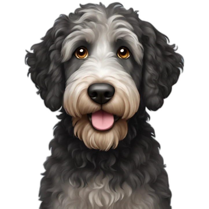 Black dark merle labradoodle emoji