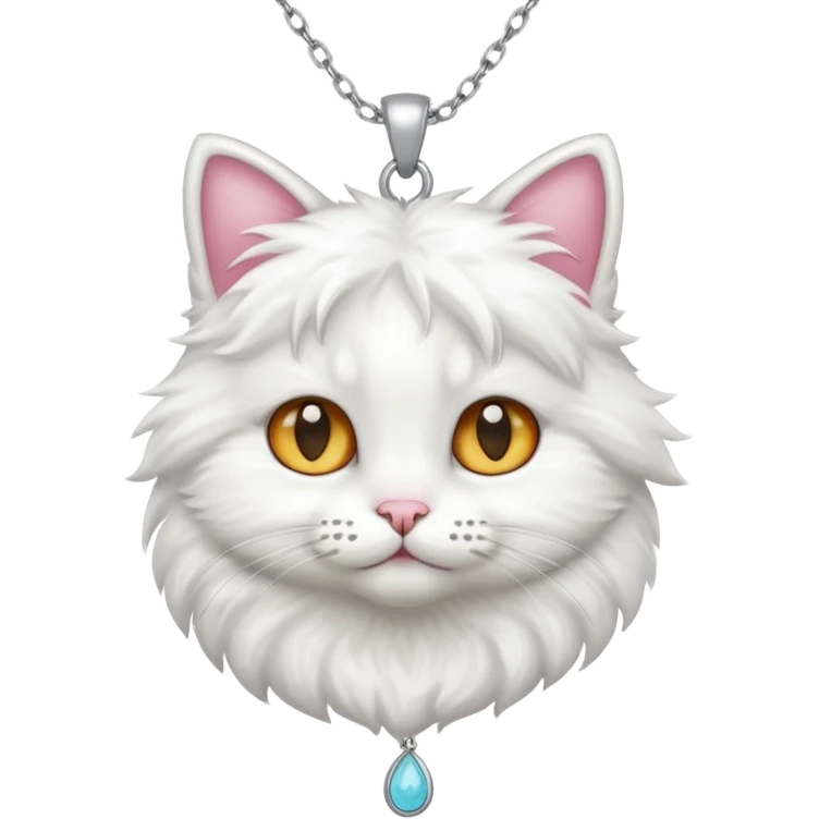 cute cat with a necklace pendant emoji