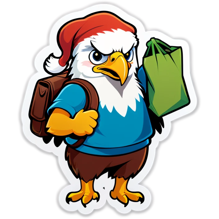 Eagle holding bag emoji
