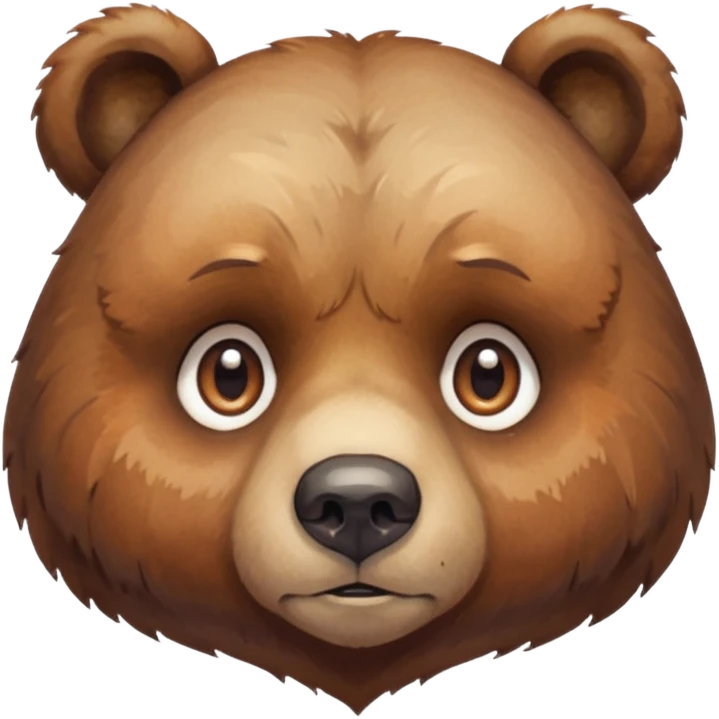 watercolor Sad Bears face emoji