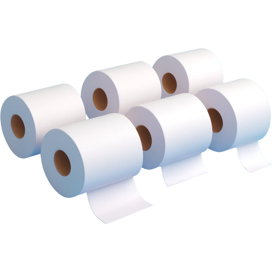 row of toilet paper rolls 3D emoji style emoji