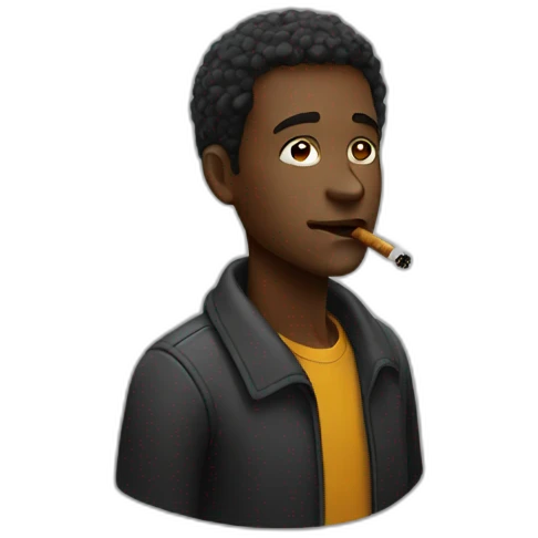 Black man smoking emoji