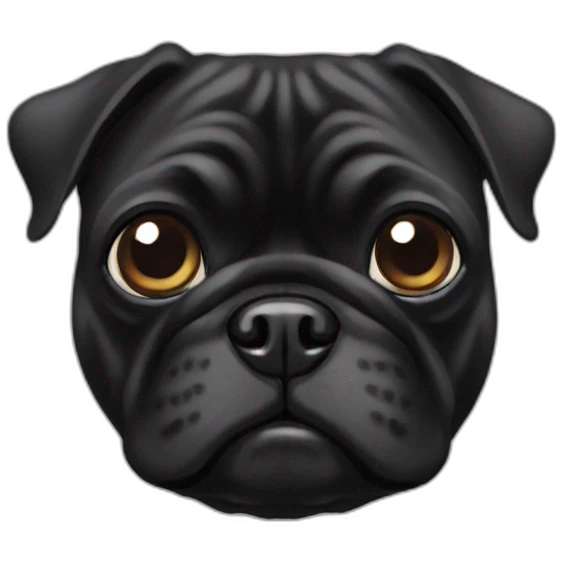 Black pug emoji