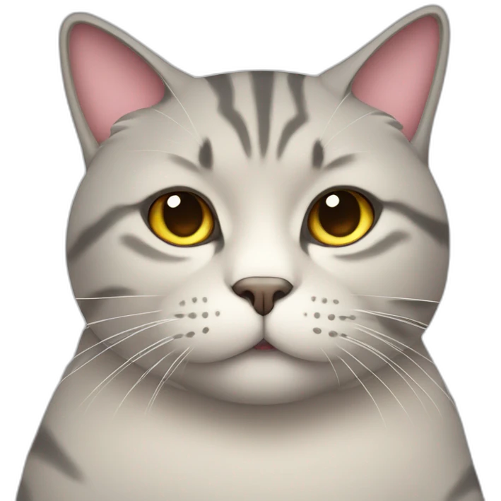 Overweight fat obese cat emoji