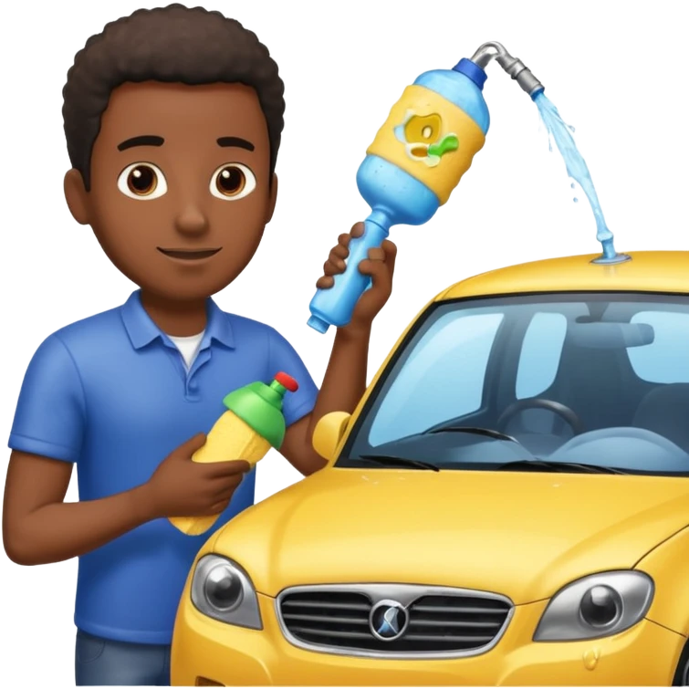 car washer black man  emoji