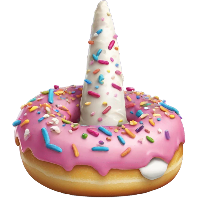 Sprinkle donut with unicorn horn  emoji