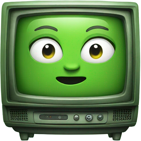 Green tv happy emoji