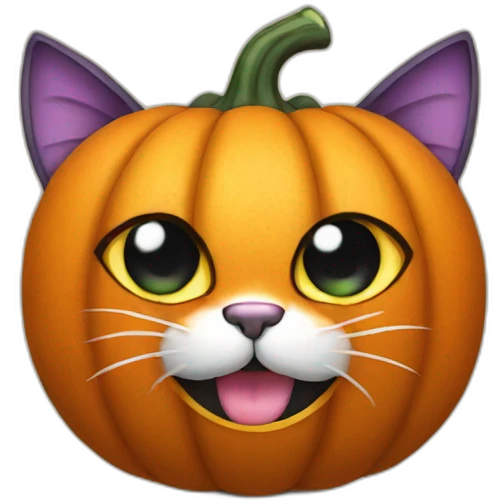 Pumpkin with cat ears emoji