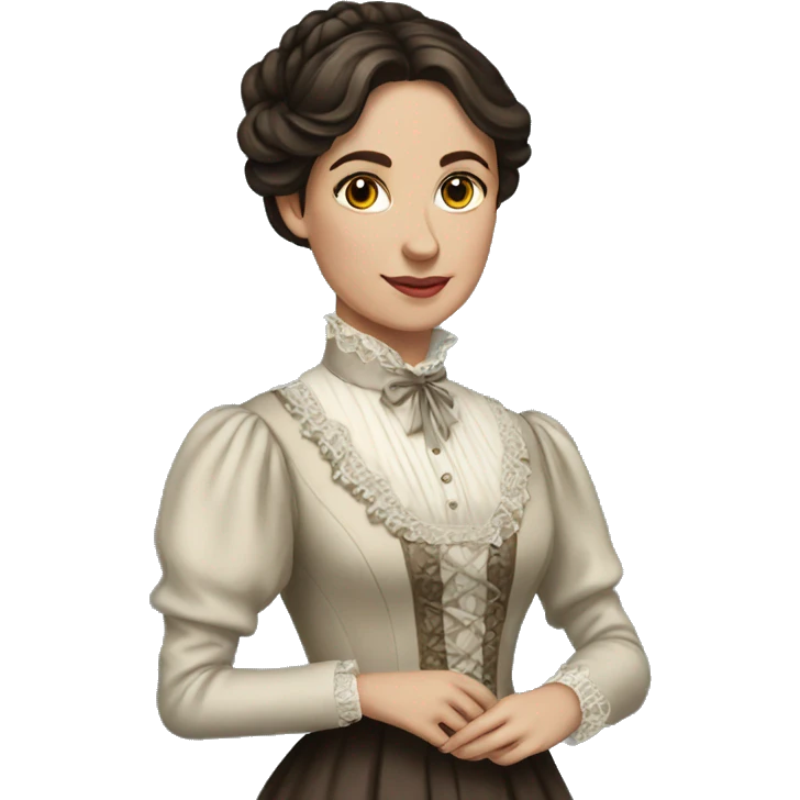 Brunette elegant Victorian woman emoji