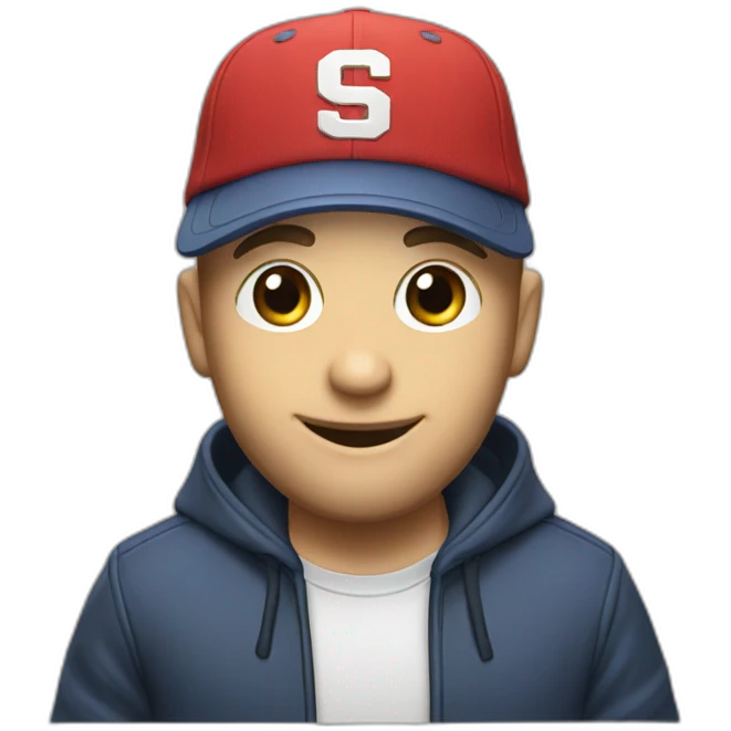 Squeezie with a cap emoji