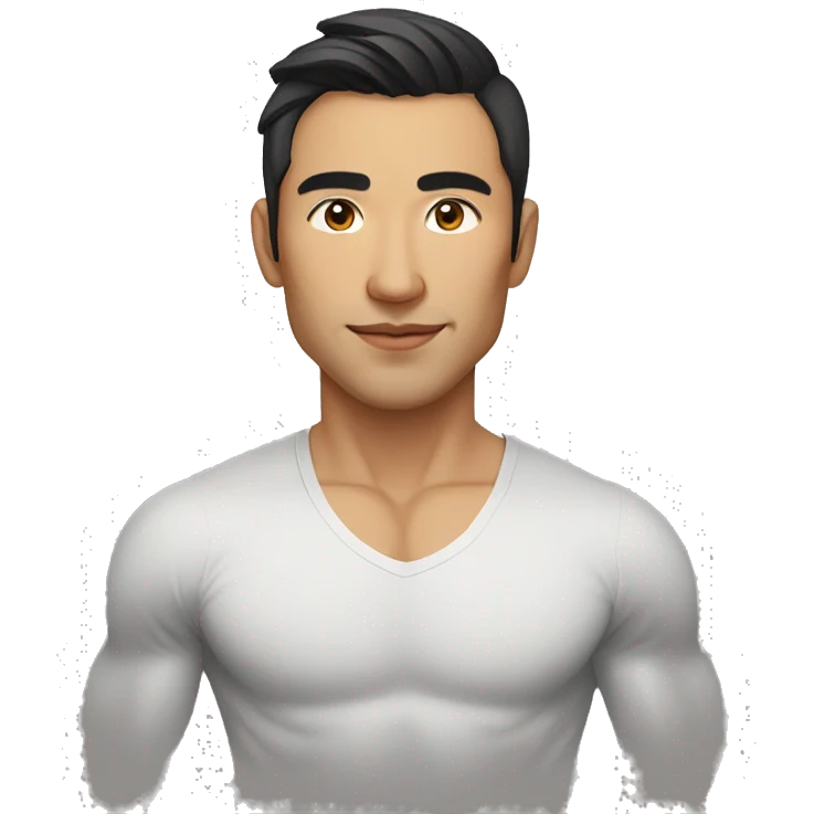 attractive, ripped, stylish central asian man, portrait, nutrionist emoji