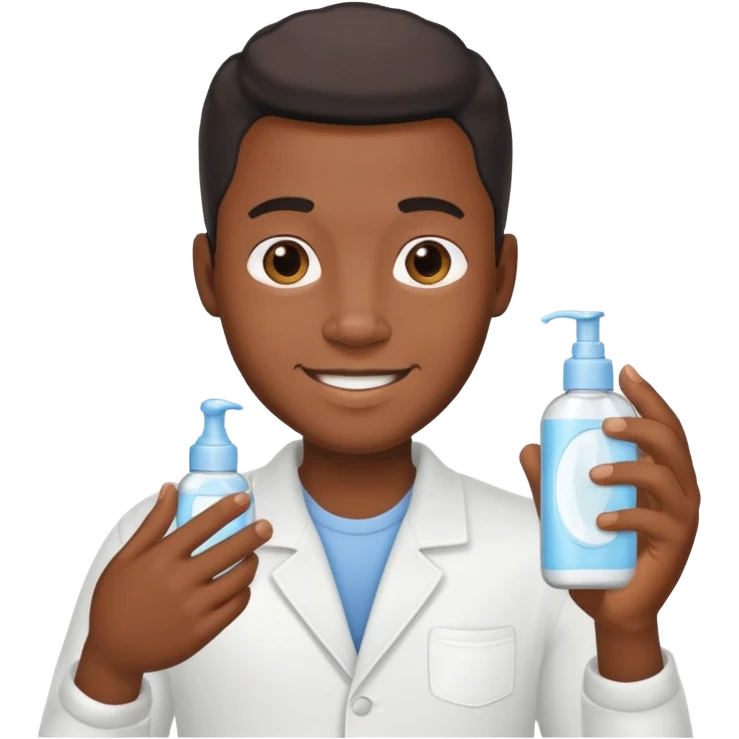 Baby oil and lotion black man emoji