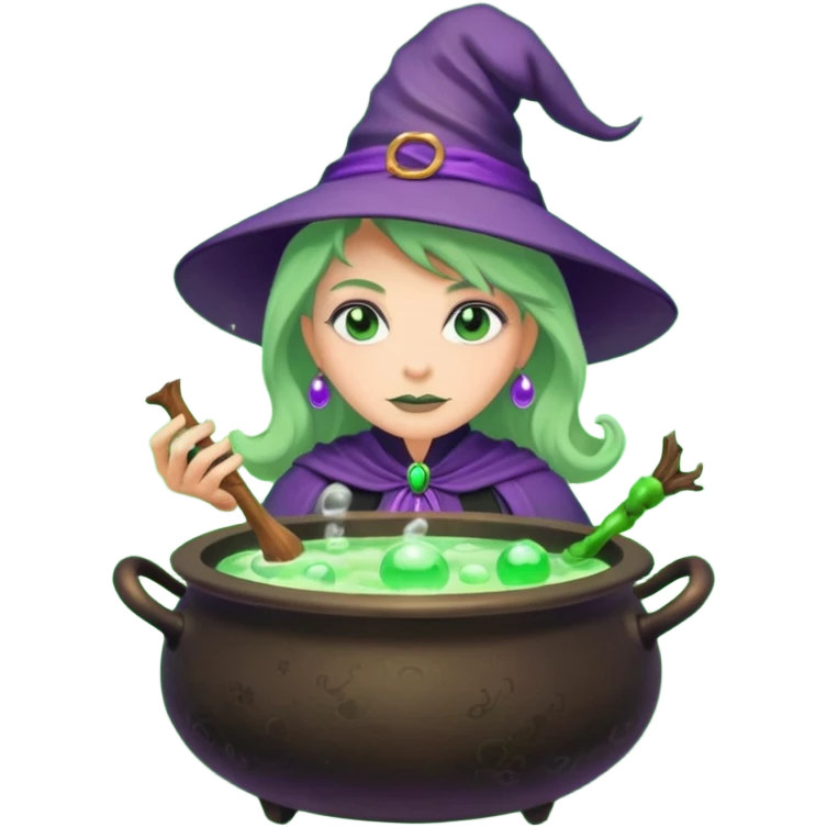green witch cooking potion emoji