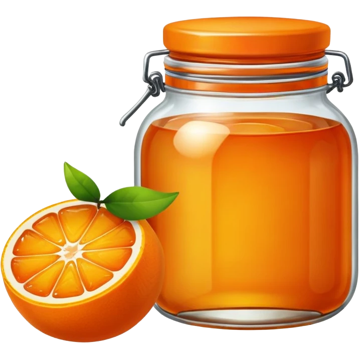 orange fruit with marmalade jar emoji