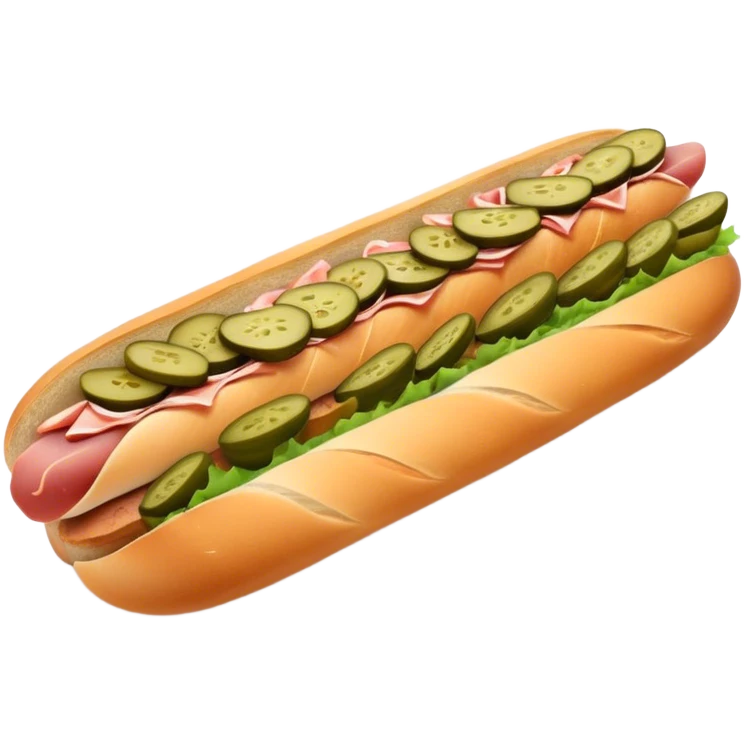 Cinematic Realistic B√°nh m√¨ Sandwich Dish Emoji, showcasing a crusty baguette filled with savory meats, pickles, and fresh herbs rendered with dynamic detail and appetizing lighting. emoji