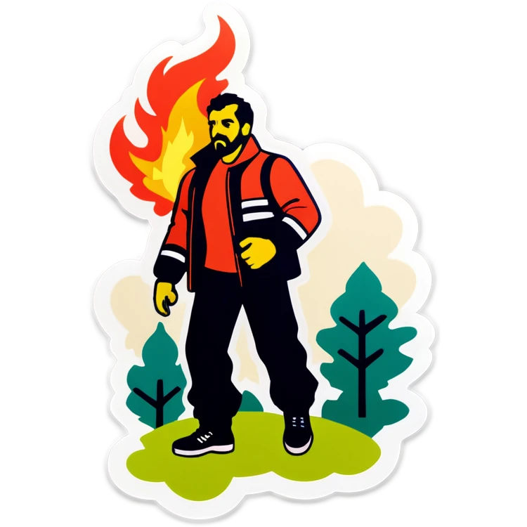 Arsonist in a park emoji