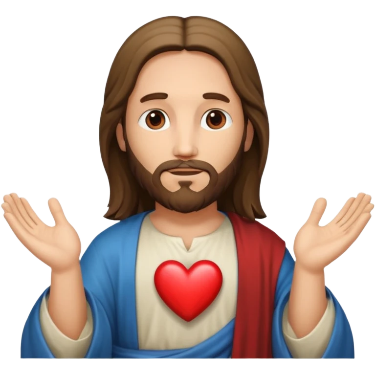 Jesus christ with a heart in his hands  emoji