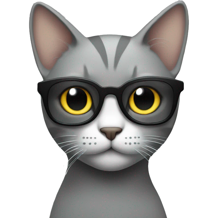 Cat grey cool emoji