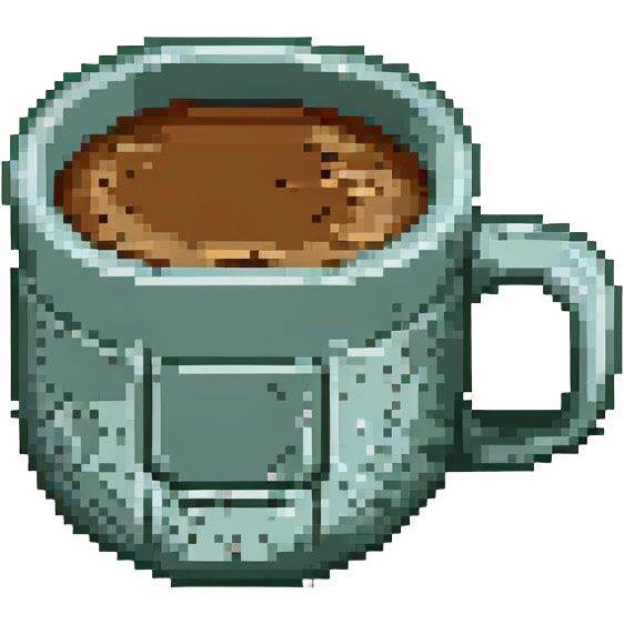 coffee cup, pixel art style emoji