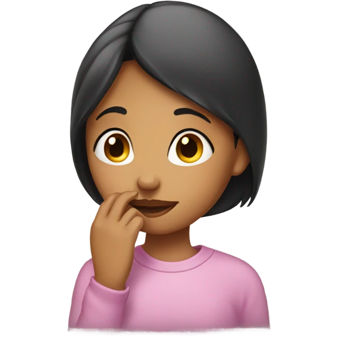 Girl touching nose emoji