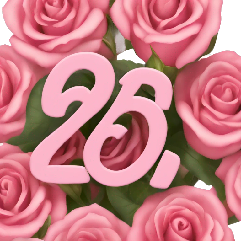 Big rose bouquet that says 25th birthday emoji