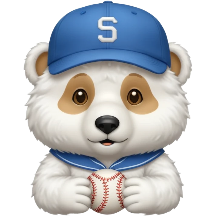 white Bear with cap emoji