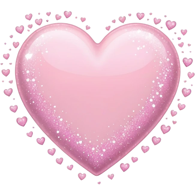 pastel pink heart and pastel pink sparkles emoji