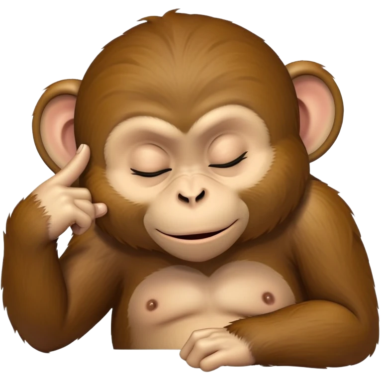 Monkey sleeping while sticking up the middle finger emoji