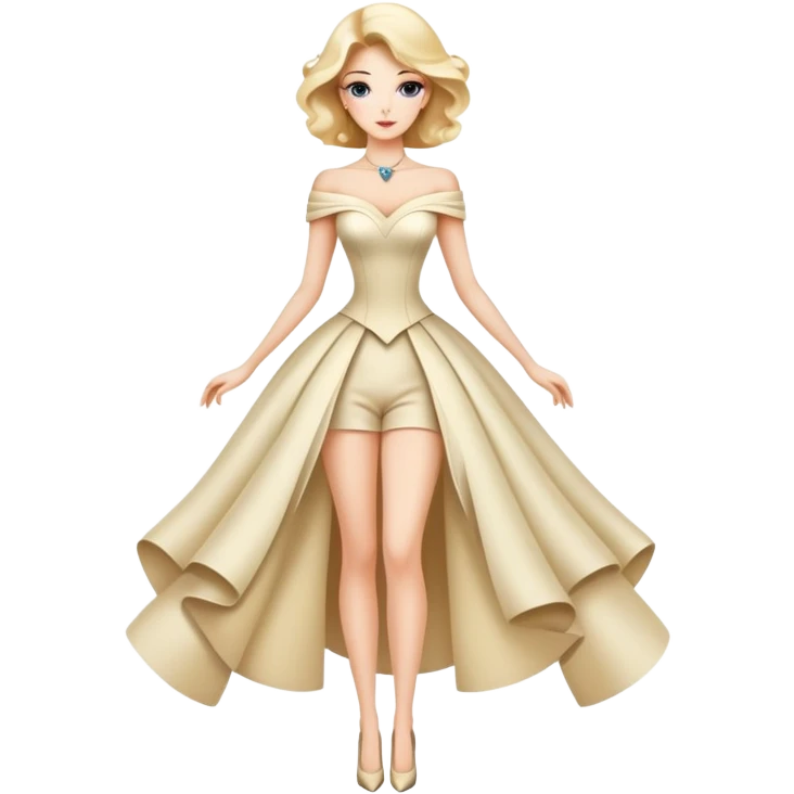 Beautiful elegant Abstract La Creatura Lady full body emoji