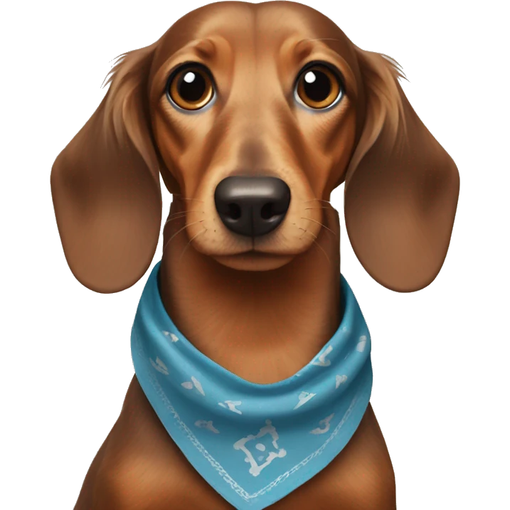 Long-haired-dachshund-with-bandana emoji