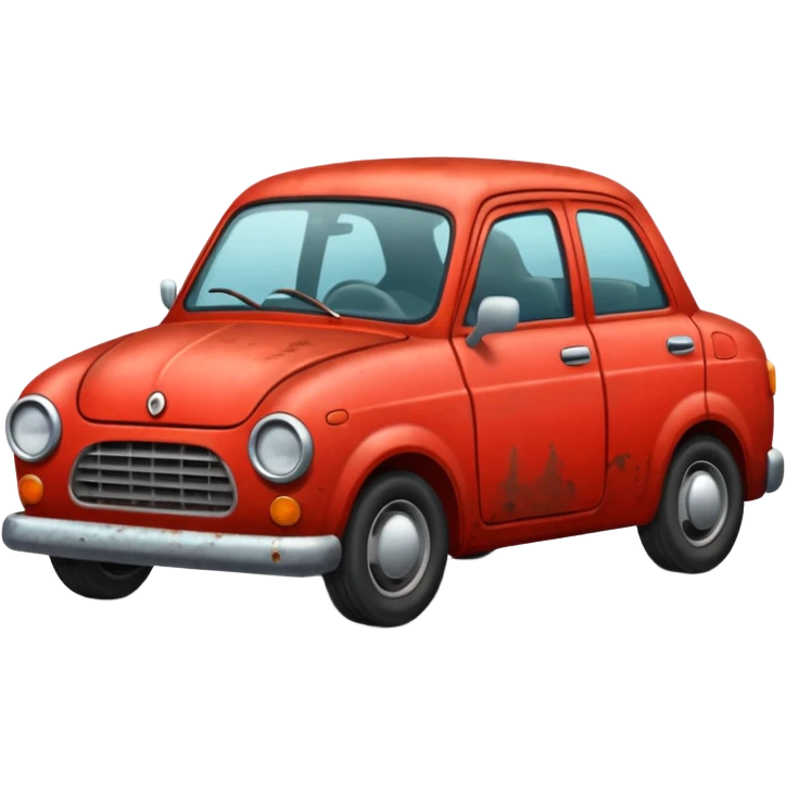 a red crappy car emoji