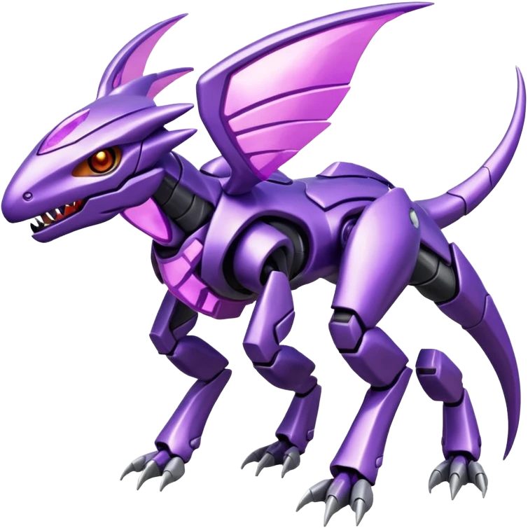 Shiny Exotic Colorful epic Miraidon-Genesect-Fakémon-hybrid-creature (full body)  emoji
