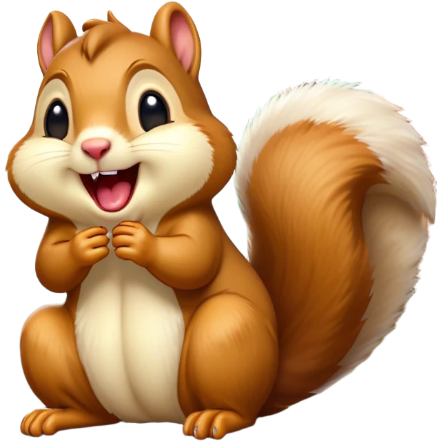 Cinematic Silly Yawning Squirrel Portrait Emoji, Head tilted with a dramatic, wide-open yawn revealing a tiny, adorable snout, soft, downy fur and a fluffy tail slightly askew, Simplified yet irresistibly cute features, highly detailed, glowing with a soft, cozy woodland glow, high shine, relaxed yet humorously expressive, stylized with a dash of whimsical woodland charm, soft glowing outline, capturing the essence of a drowsy yet endearing squirrel that appears ready to stretch and yawn its way into your heart! emoji